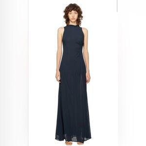 Reformation | Senna High Neck Maxi Dress Navy Size 2 High Slit Event Wedding
